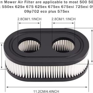 593260 Lawn Mower Air Filter Compatible with 550ex 675exi 725exi Series Engines Model and More, 798452 Air Cleaner Cartridge Filter Troy Bilt TB110 TB200 TB230 Lawnmower and More (3 Pack)