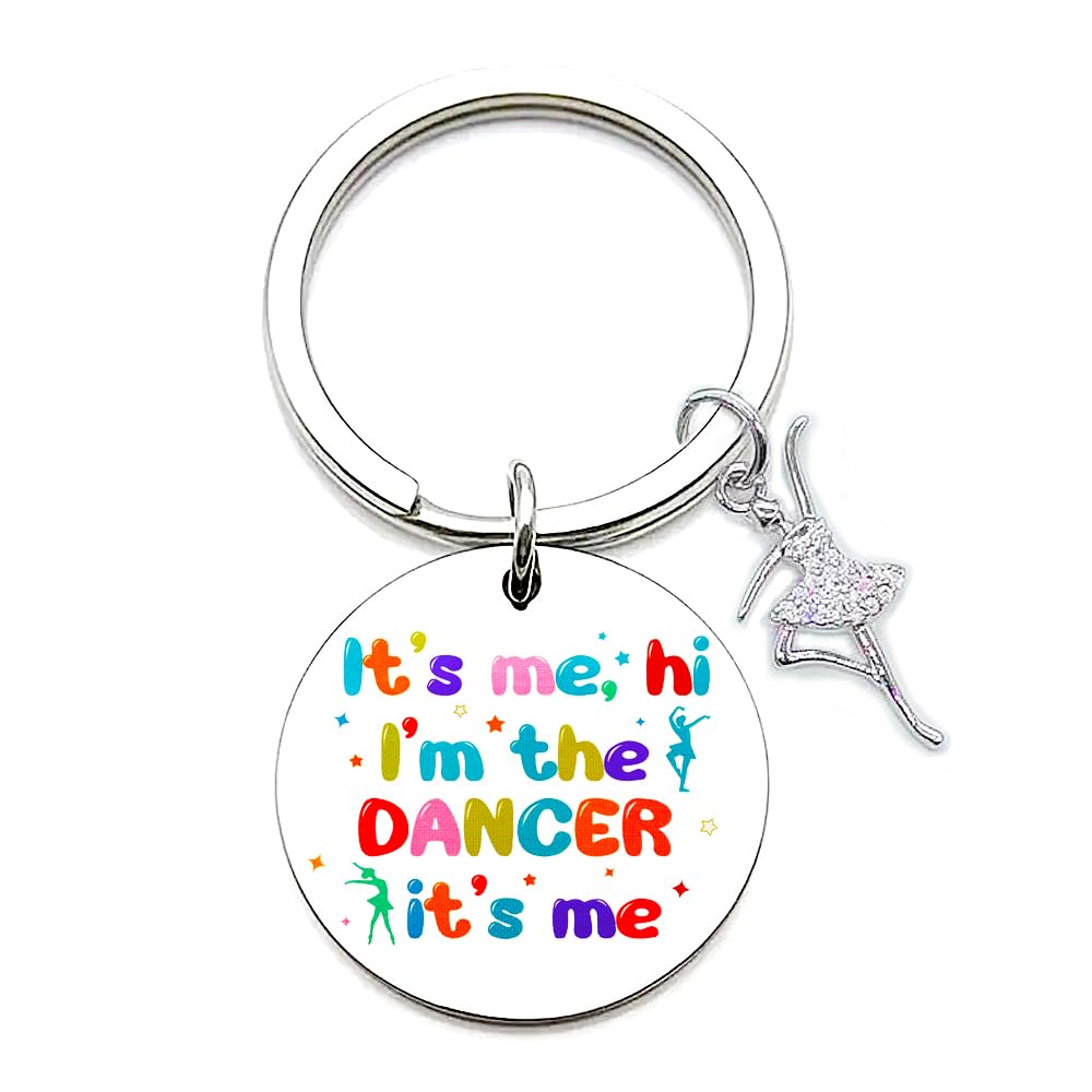 Generic Dancer Gifts Dance Keychain Dance Accessories Funny Dance Themed Gifts for Women Girls Teens Sisters Friends, Large, Silver