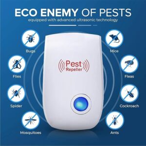 Orginal 2024 Ultrasonic Pest Repeller Indoor with 6 Pack – Human and Pet Safe–Pest Control for Home–Supermarket–Warehouse–Hotel–Restaurant