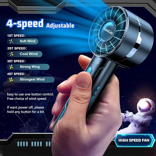 2pcs portable handheld fan personal fan portable neck fan small rechargeable fan usb mini small fan high speed motor lasts 4-16 hours 4-speed lanyard fan for summer outdoor travel children women gift