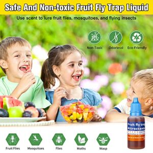 Protecker Fruit Fly Trap Refill Liquid Only,Fruit Fly Traps for Indoors,Fruit Fly Refill Liquid,Ready-to-Use Fruit Fly Trap Bait Refill,Gnat Trap Killer for Home Kitchen Plant(6 Pack)