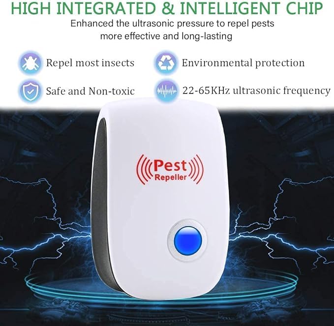 Orginal 2024 Ultrasonic Pest Repeller Indoor with 6 Pack – Human and Pet Safe–Pest Control for Home–Supermarket–Warehouse–Hotel–Restaurant