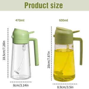 Generic 2024 Upgrade 600ml/20oz 2-in-1 Glass Injector & Dispenser Large Olive Oil Dispenser Bottle for Cooking, Air Fryer, Frying, Grilling (Black, 470ml)