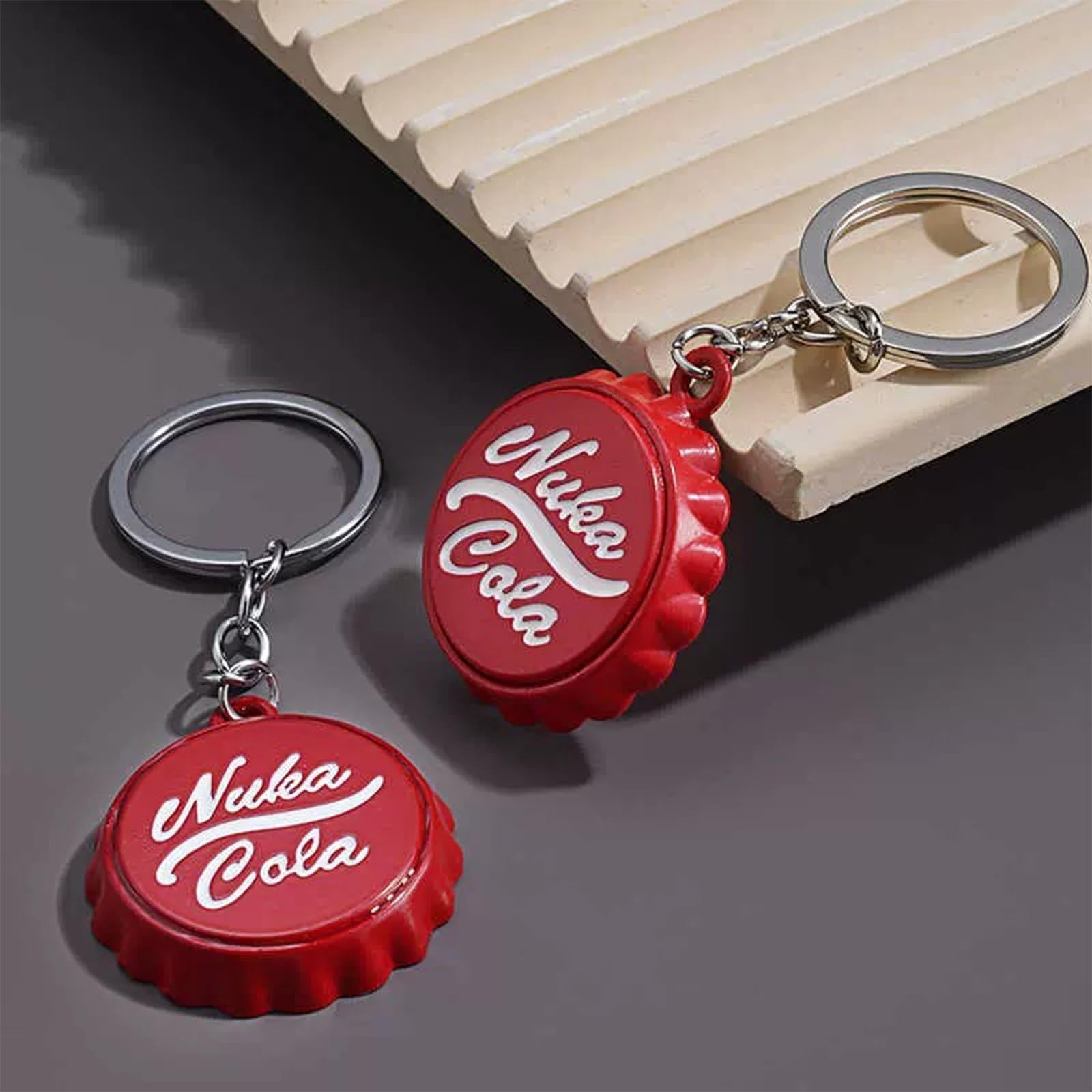 Red Nuka Cola Cap Bottle Opener Keychain, Game Fans Gifts, Nuka Cola Merchandise