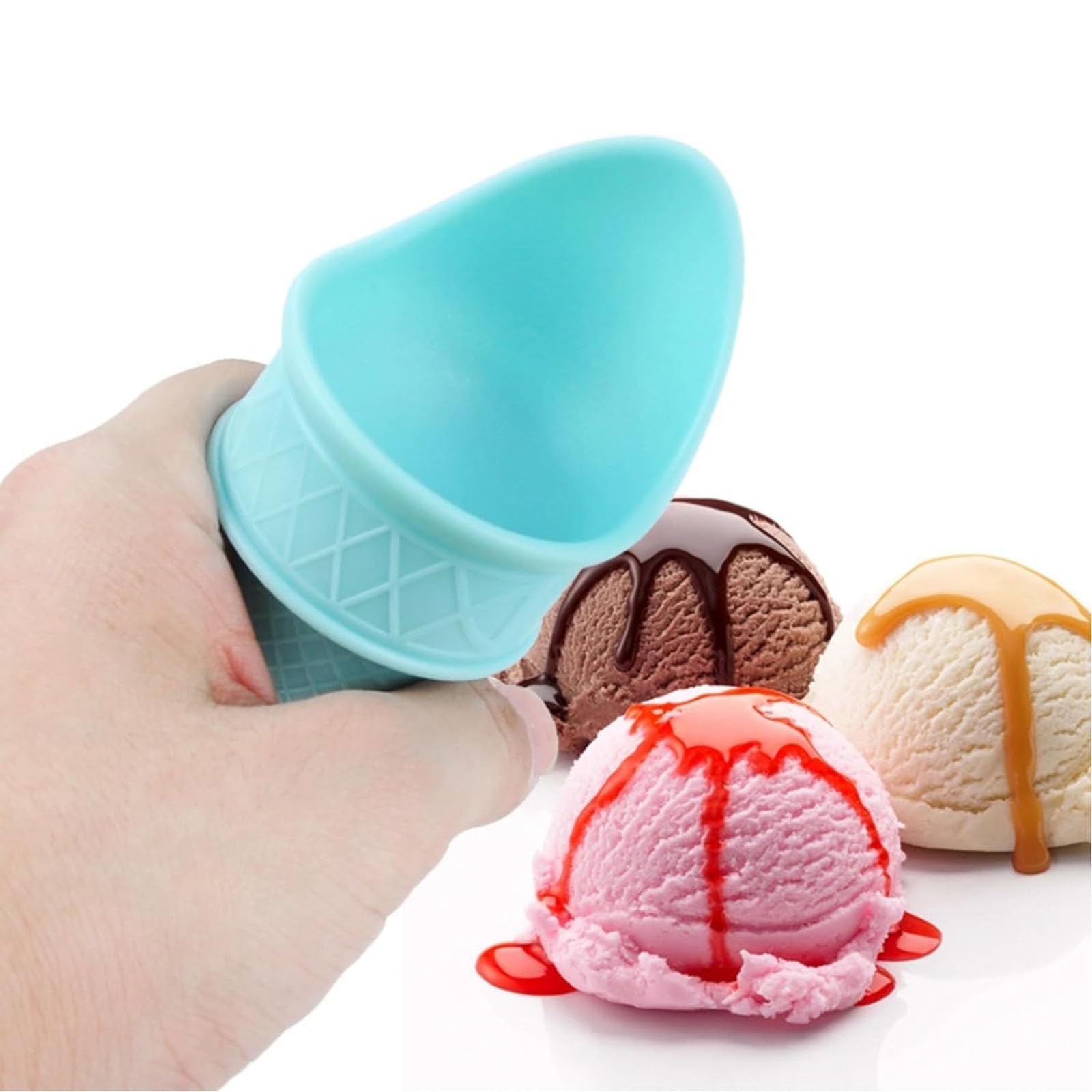 Generic Ice Cream Cone Scoop, Kids Ice Cream Cones Scoop, Mini Ice Cream Cones Reusable, Plastic Ice Cream Cones Kids Scoop, Plastic Ice Cream Cone Scoop, Plastic Cone Shaped Ice Cream Scoop (2PCS)