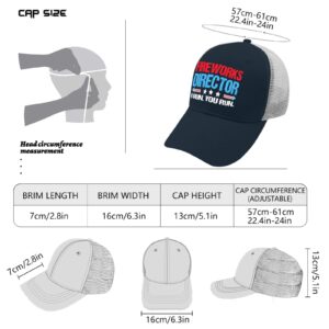 Harmaven Fireworks Director I Run You Run 4th of July Funny Golf hat Trucker Cap Marine Blue Mens Hats and caps for Mom Cool Cap