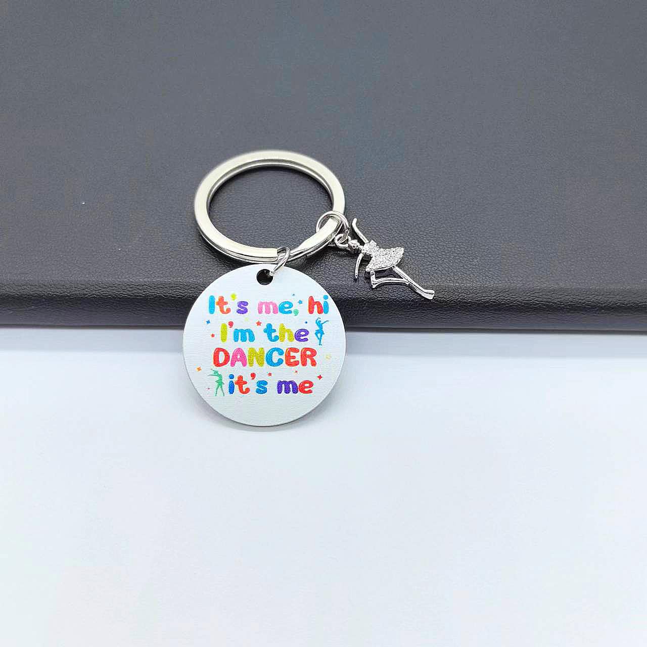 Generic Dancer Gifts Dance Keychain Dance Accessories Funny Dance Themed Gifts for Women Girls Teens Sisters Friends, Large, Silver