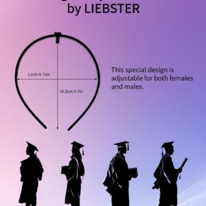 Liebster Handmade Grad Cap Remix Headband - Elegant & Secure for Perfect Graduation Fit Black