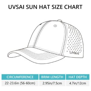 UVSAI UPF 50+ Performance Water Resistant Baseball Cap Lightweight Breathable Hat Golf Running Boat Hiking for Men Women Dark Grey