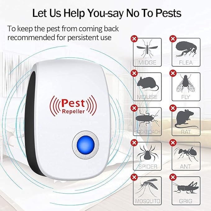 Orginal 2024 Ultrasonic Pest Repeller Indoor with 6 Pack – Human and Pet Safe–Pest Control for Home–Supermarket–Warehouse–Hotel–Restaurant