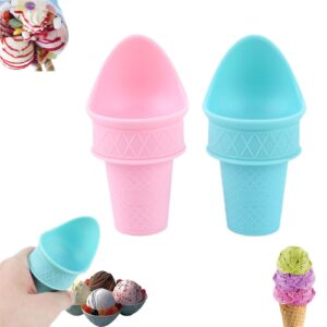 generic ice cream cone scoop, kids ice cream cones scoop, mini ice cream cones reusable, plastic ice cream cones kids scoop, plastic ice cream cone scoop, plastic cone shaped ice cream scoop (2pcs)