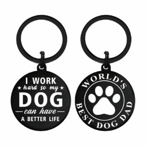 dog dad gifts for men - dog lover gifts for men - best dog dad ever keychain, dog dad birthday gift