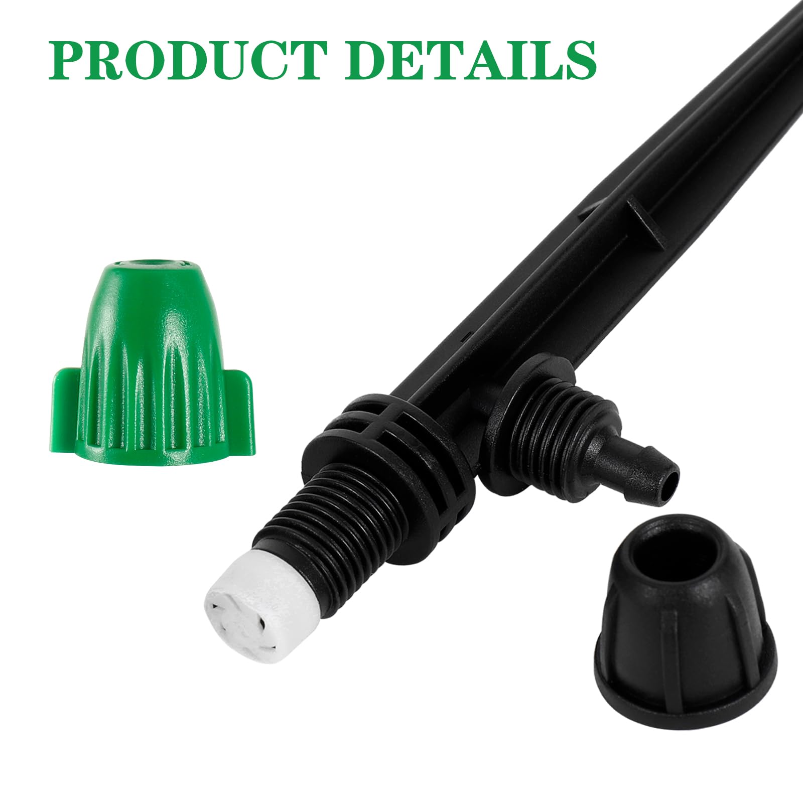 HUISUYTON 1/4" Drip Irrigation Spray Emitters Leak-Proof 30PCS Adjustable Spray Emitters with Lock Barbed 6" Sturdy Stake for (4-7mm) Garden,Raised Garden Bed,Greenhouses(30PCS Misting)