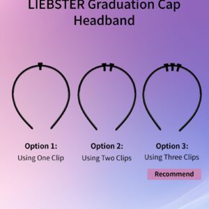 Liebster Handmade Grad Cap Remix Headband - Elegant & Secure for Perfect Graduation Fit Black