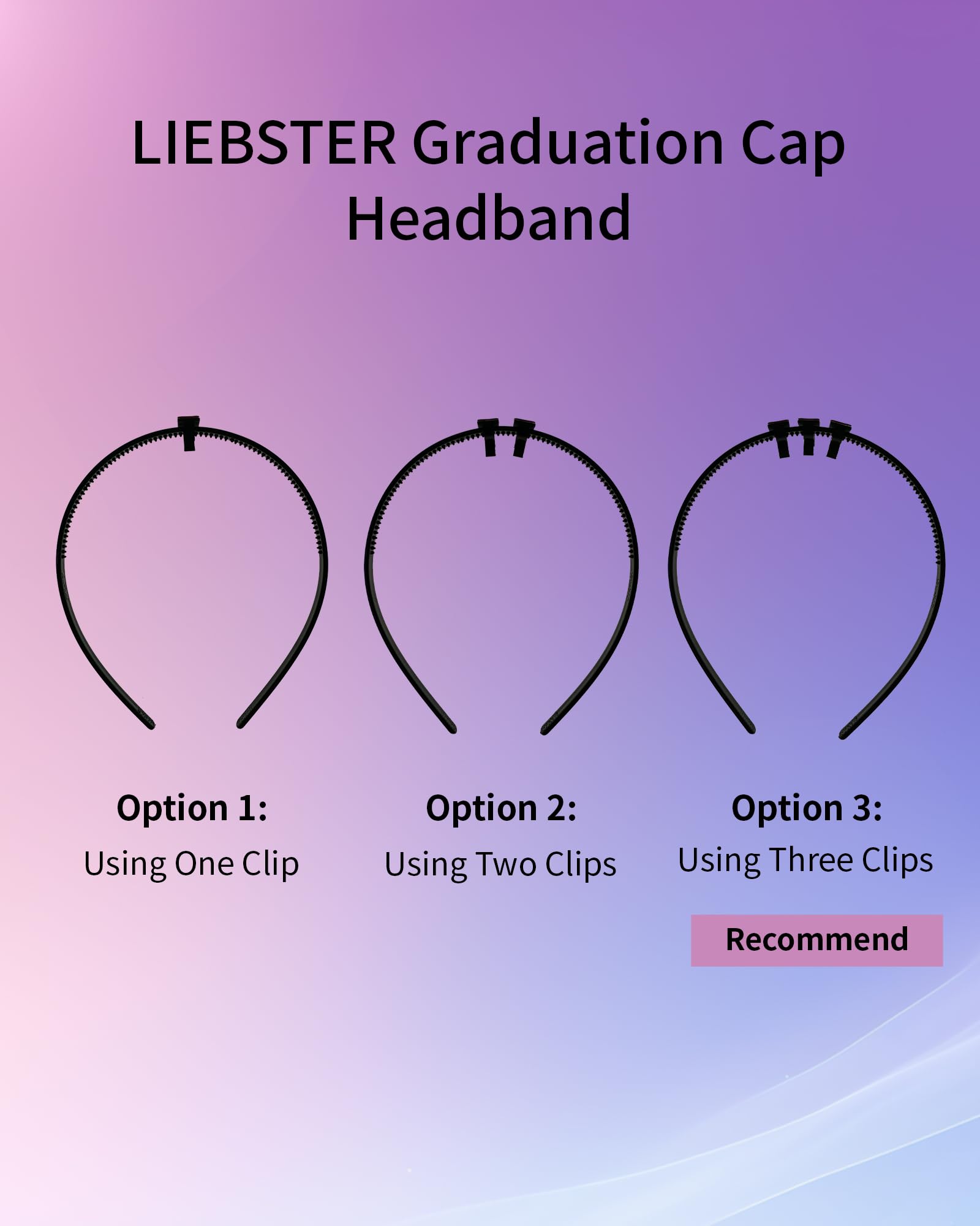 Liebster Handmade Grad Cap Remix Headband - Elegant & Secure for Perfect Graduation Fit Black