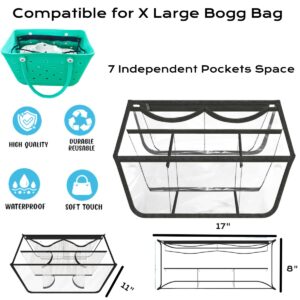 W.Sealet Accessories for Bogg Bag, Clear Divider Insert Organizer for X Large Bogg Bag, Waterproof Bag Organizer with 7 Independent Space - Black