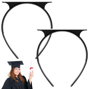 uqm 2 pack graduation cap headband insert - secures cap and keeps hairstyle, upgraded interior design