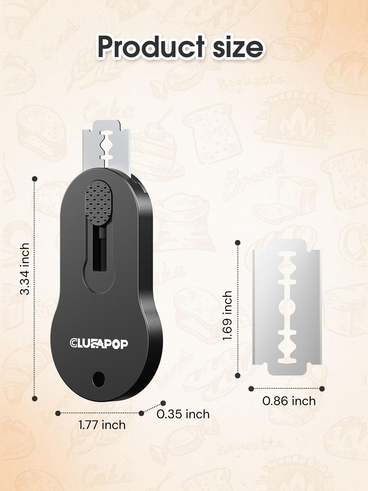 Bread Lame, Magnetic & Reusable Bread Lame Dough Scoring Tool, Bread Lame Blades Tool, Anti-Slip Handle with Long Retractable Razor, Sourdough Scoring tool for Bread Making, Bread Scoring Tool