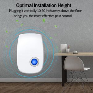 2024 Upgraded Ultrasonic Pest Control Repeller 6 Packs Electronic Pest Repellent Plug in Indoor Sonic Repellent Plug Pest Control for Rodents Cockroach Bug Roach Insects Mice Spiders Mosquitoes