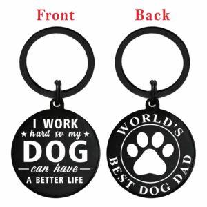 Dog Dad Gifts for Men - Dog Lover Gifts for Men - Best Dog Dad Ever Keychain, Dog Dad Birthday Gift