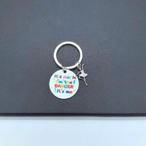 Generic Dancer Gifts Dance Keychain Dance Accessories Funny Dance Themed Gifts for Women Girls Teens Sisters Friends, Large, Silver