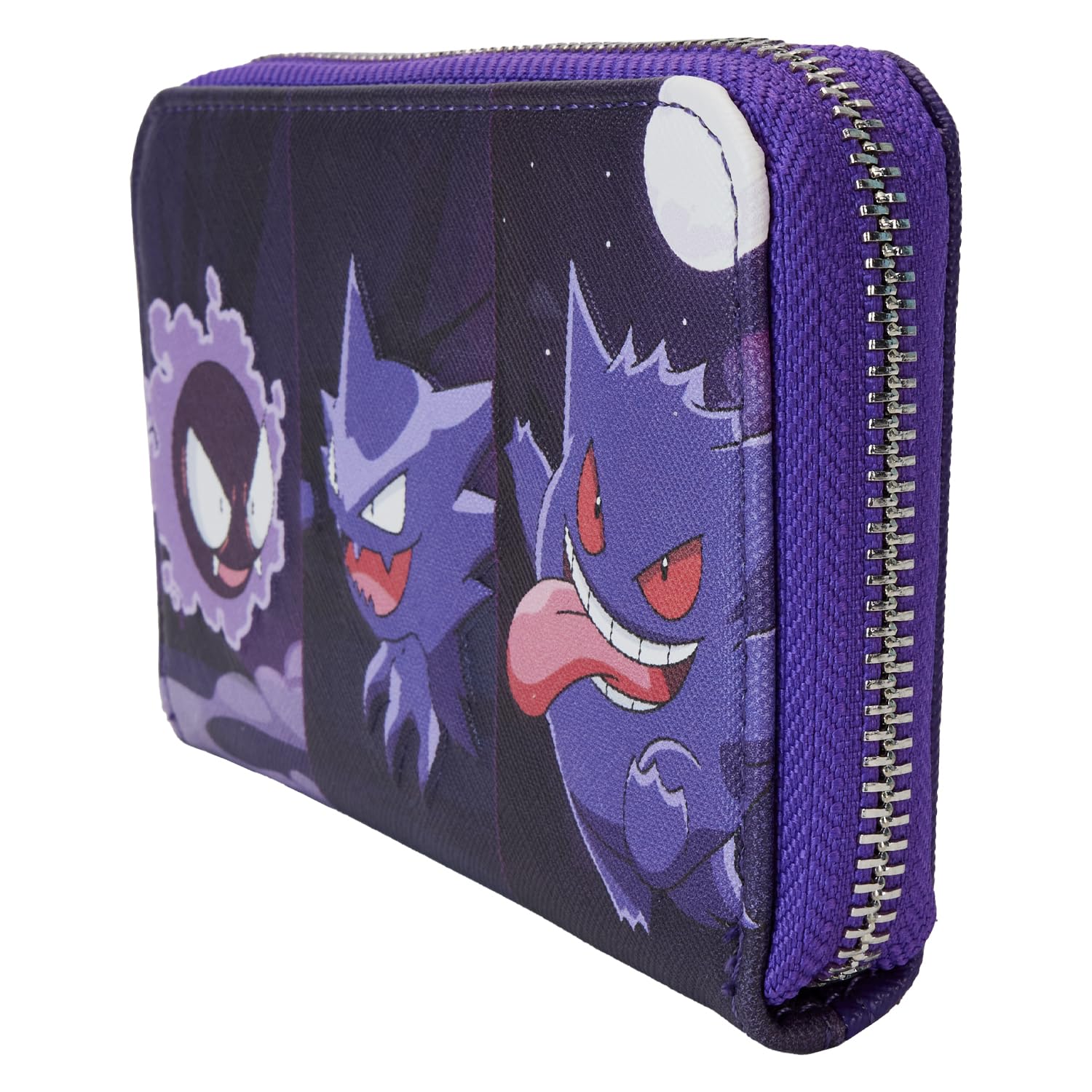 Loungefly Pokemon Gastly Evolutions Zip Around Wallet, Black