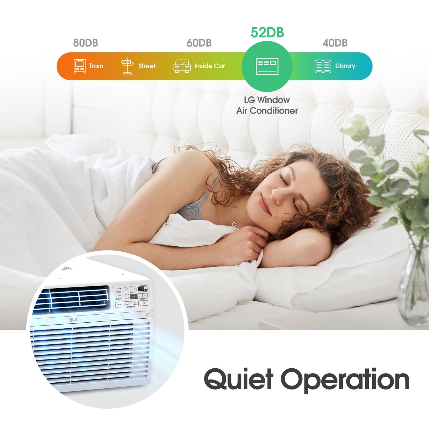 LG 8,000 Window Air Conditioner, 115V, 350 Sq.Ft. (14' x 25' Room Size), Quiet Operation, Electronic Control with Remote, 3 Cooling & Fan Speeds, Auto Restart, 8000 BTU, White