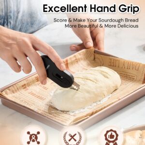 Bread Lame, Magnetic & Reusable Bread Lame Dough Scoring Tool, Bread Lame Blades Tool, Anti-Slip Handle with Long Retractable Razor, Sourdough Scoring tool for Bread Making, Bread Scoring Tool