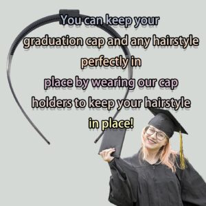 Aimery 2024 New Graduation Cap Headband Insert Secure Your Grad Cap and Your Hairstyle Black Graduation Cap Headband Unisex Black Grad Cap Headband