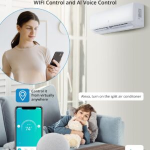 ACONEE 12000BTU 12000 BTU Smart Mini Split AC/Heating System, White