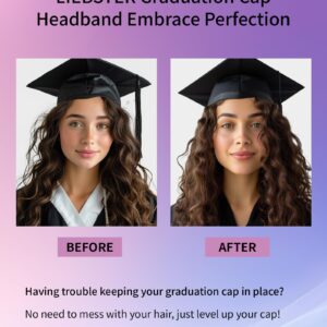 Liebster Handmade Grad Cap Remix Headband - Elegant & Secure for Perfect Graduation Fit Black