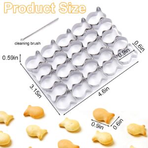 AIERSA Gold Fish Cracker Cutter,25 Cavity Fish Cookie Cutter,Mini Gold Fish Shapes Molds for Cookie,Non-stick Dough, Stainless Steels Cookie Cutters Mold for Baking