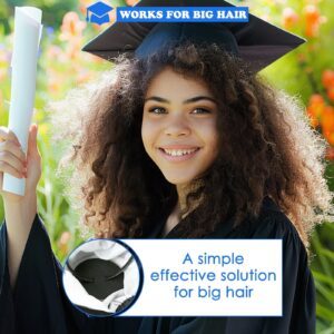 Generic Grad Cap Headband, Graduation Cap Headband Firm Anti-Fall Hairband for Graduation Cap, Hat Accessories for Graduates, Students, Women - Black