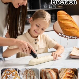 Bread Lame, Magnetic & Reusable Bread Lame Dough Scoring Tool, Bread Lame Blades Tool, Anti-Slip Handle with Long Retractable Razor, Sourdough Scoring tool for Bread Making, Bread Scoring Tool