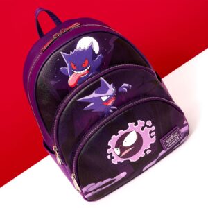 Loungefly Pokemon Gastly Evolutions Triple Pocket Mini Backpack