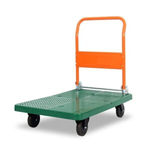 generic hand trucks platform truck foldable moving hand truck rolling push cart 360 degree wheels weight for warehouse basements capacity load 660 lb push cart (color : q 3)