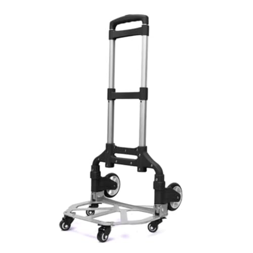 Generic Folding Hand Truck Grocery Shopping Trailer Folding Portable Cart Trolley for Loading and Storage (Black)