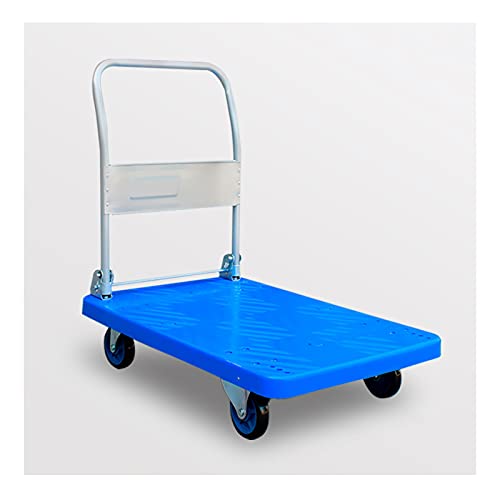 Generic Hand Trucks Plastic Platform Truck with Wheels and Foldable Metal Handle for Transport Household Items PC Baggage Moving Hand Trucks Push Cart (Size : Mute3)