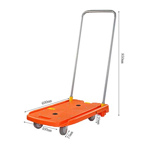 Carts,Platform Trucks,Mute Hand Trolley Folding Truck Cart Heavy Duty Flat Bed Transport Warehouse Office Garden 180Kg