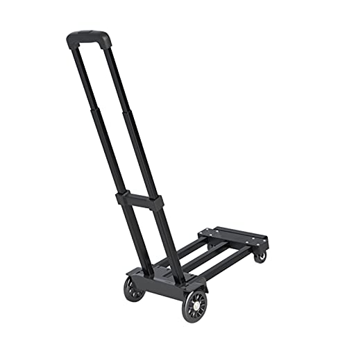 Generic Hand Trucks Multifunctional Telescopic Folding Hand Truck, Portable Shopping Cart Luggage Cart, Transport Trolley, with 4 Solid PVC Wheels, Load 80kg