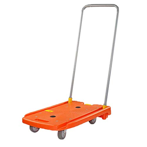 Carts,Platform Trucks,Mute Hand Trolley Folding Truck Cart Heavy Duty Flat Bed Transport Warehouse Office Garden 180Kg