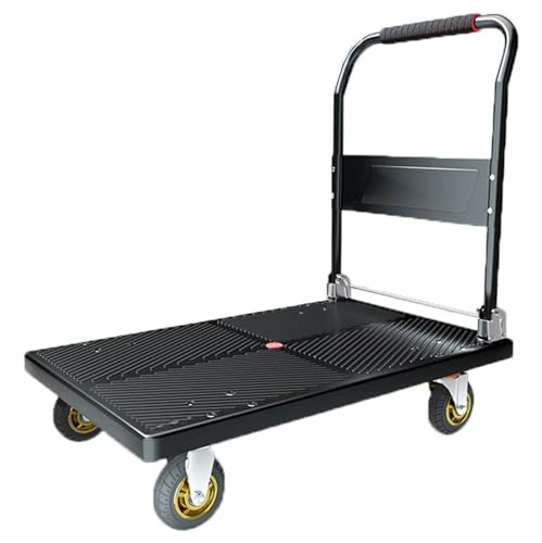 Generic Multi-Functional Hand Truck Heavy Duty Platform Cart Folding Hand Truck 350kg Load Capacity for Easy Transportation, Black