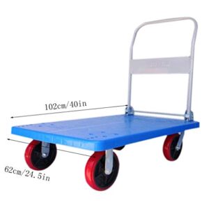 Generic Carts,Platform Truck, Warehouse Garden Garage Workshop Folding Heavy Flat Bed Transporter Trolley/a