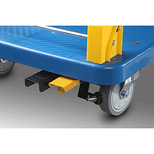 Generic Push Cart Dolly Plastic Deck Platform Truck Folding Moving Push Cart with Metal Handle and Silent Wheels for Office Bookstore High Capacity Trolley Pl