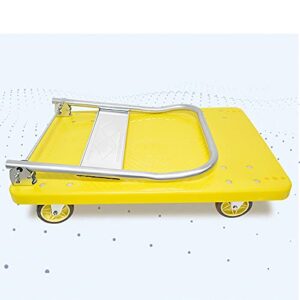 Generic Hand Trucks Folding Platform Truck Plastic Panel Push Dolly with Metal Handle 360 Degree Swivel Wheels for Indoor Floor Silent Moving Push Cart (Size : 385lb)