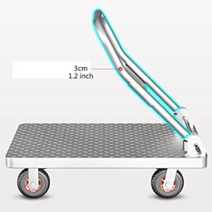 Generic Hand Trucks Push Cart Dolly Steel Moving Platform Hand Truck Foldable for Easy Storage and 360 Degree Swivel Wheels Large Load Capacity Push Cart (Size : Ty3)