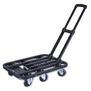 generic platform hand truck lightweight push cart moving platform hand truck with foldable adjustable handle for easy storage and 360 degree swivel wheels foldable (color : 200kg)