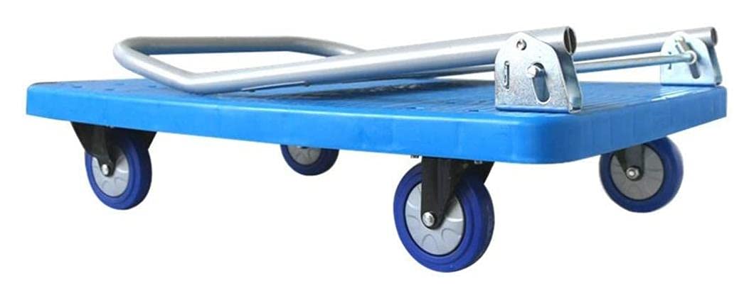 Folding Cart with Wheels, Push Cart Hand Trucks Utility Carts Service Carts Platform Trucks, Foldable Heavy Duty Trolley (Color : 100X60CM)