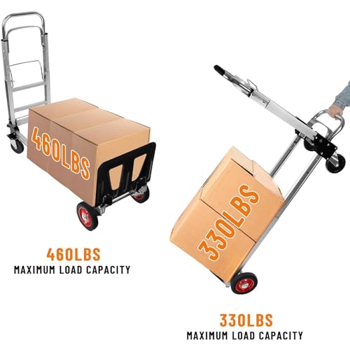 Heavy Duty Cargo Trolley 4 Wheels Express Trolley Grocery Shopping Cart Multi-Function Push Truck for Easy Transportation,Can Hold 440 Lbs