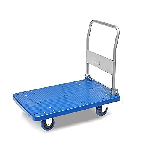 Generic Platform Truck Cart Platform Hand Truck with Quiet Wheels Moving Trolley Cart with Foldable Handle and High Weight Capacity for Factories Shops Push C